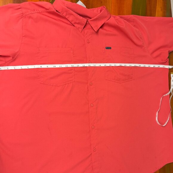 Columbia Button Up Men's Outdoor Short Sleeve Salmon Shirt 4X - Picture 4 of 7